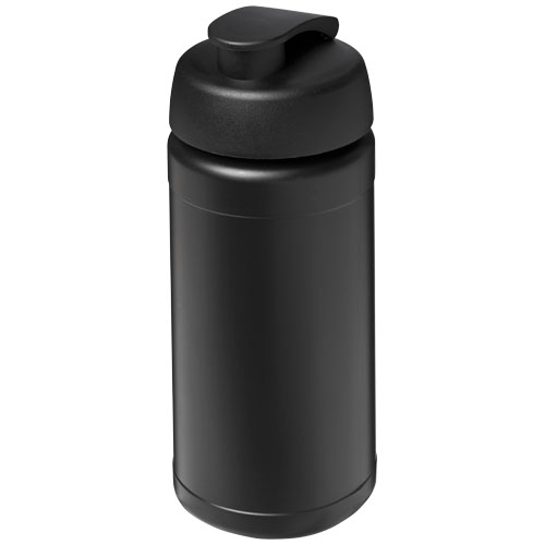 Bouteille 500 ml recyclée personnalisable Baseline Noir / Noir